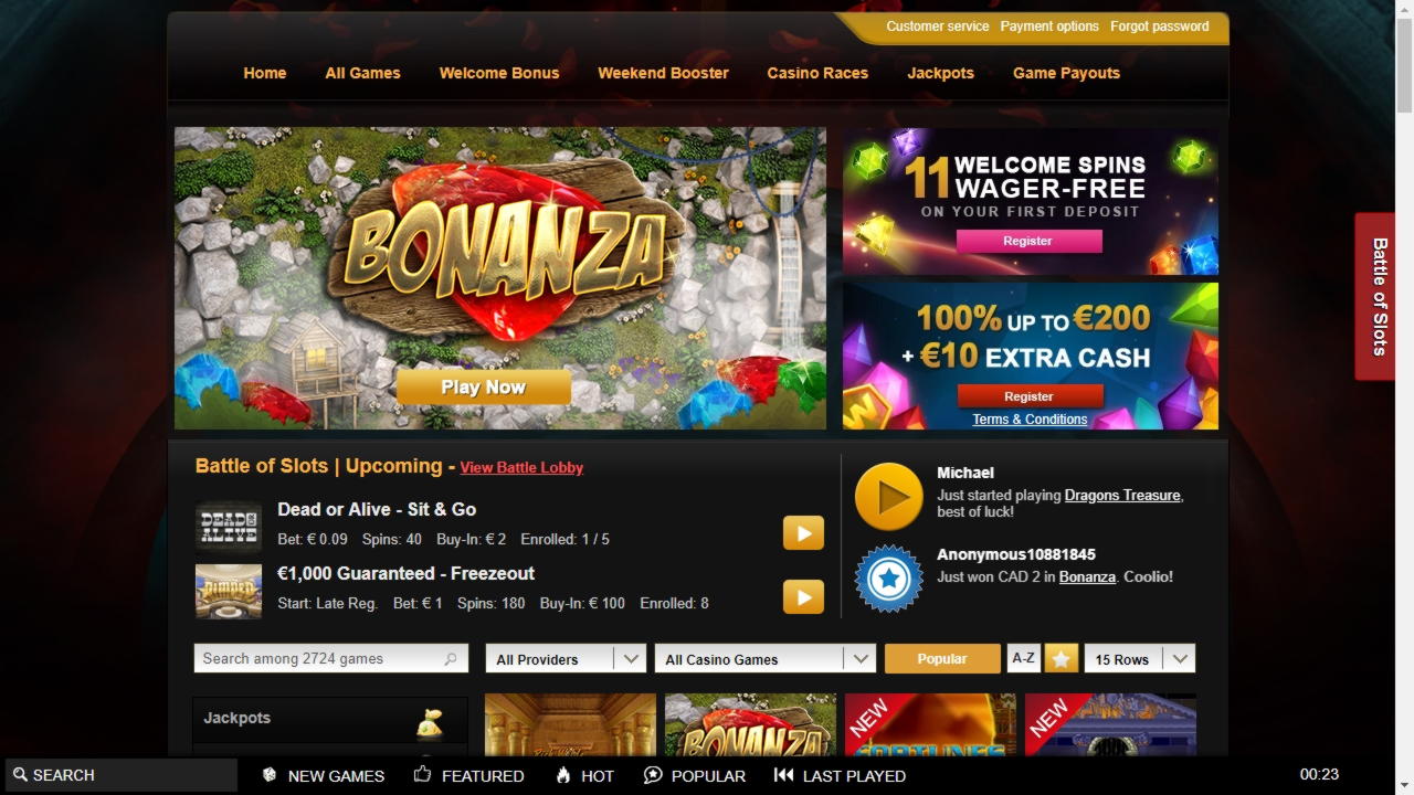 €865 Online Casino Tournament at Party Casino