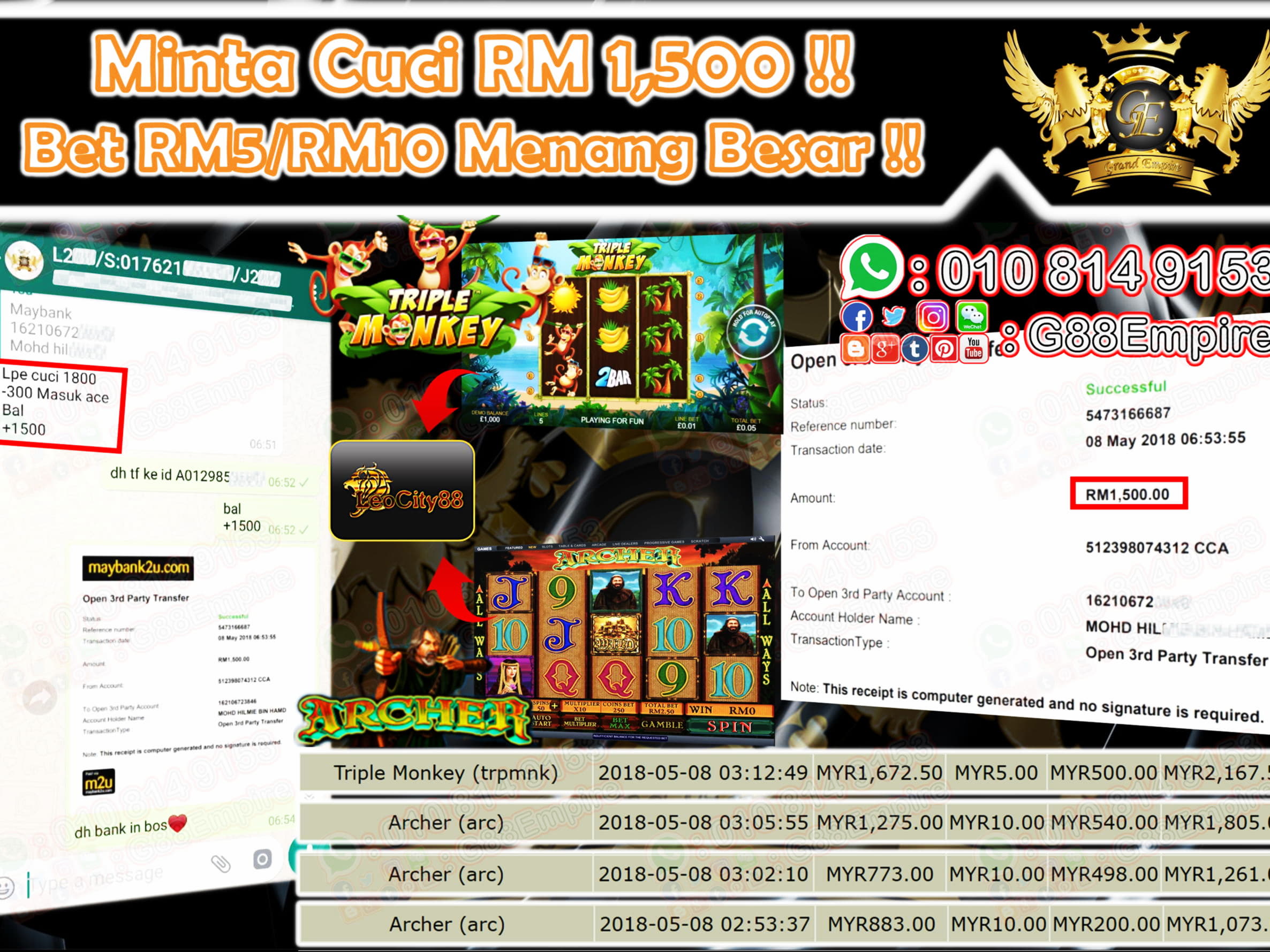 640% Match at a casino at Fruity Casa Casino