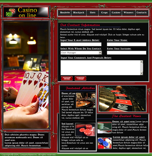 Free Flash Website Template Casino Online