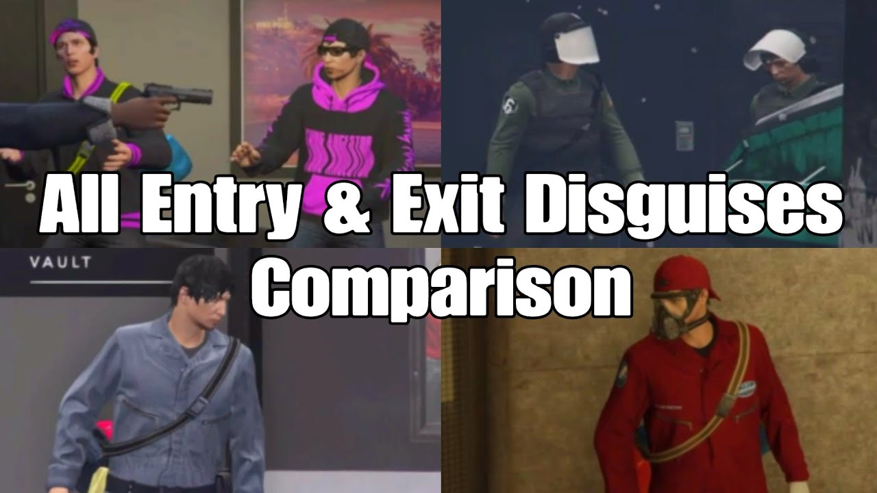 Gta Online Diamond Indian Casino Heist The Big Con All Entry & Exit Disguises Comparison