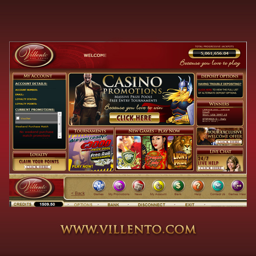 Villento Las Vegas Online Casino Lobby