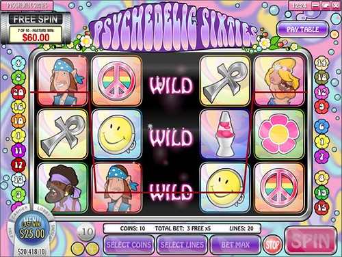 Psychedelic Sixties Expanding Wild in Free Spin | i-Slots | Online Slots | Worldwide Casino Games Online