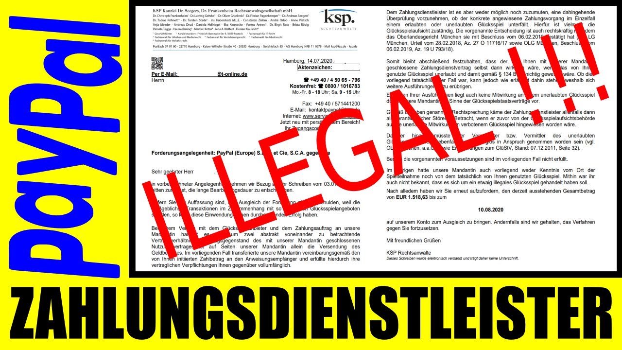 PAYPAL !!! 1500,- € Online Indian Casino Schulden – KSP Anwälte haben Angst sich zu legitimieren ? PEINLICH